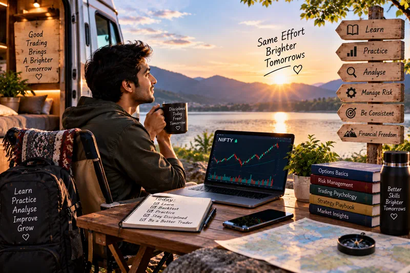Aadmi bahar market chart wale laptop ke paas baitha hai.